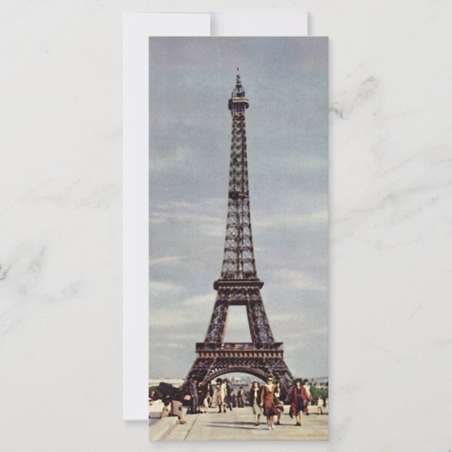 Vintage Turister vid Eiffel Torn, Paris Vacation (Framsida)