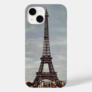 Vintage-turister vid Eiffeltornet, Paris-semester