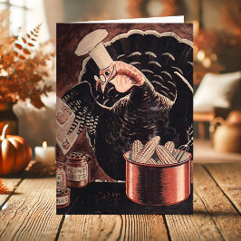 Vintage Turkchef Rolig Thanksgiving Helgkort