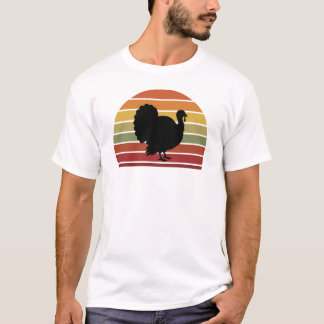 Vintage Turkey Retro Sunset Thanksgiving Shirt T