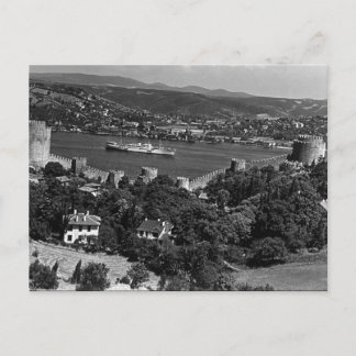 Vintage Turkiet, fästning vid Istanbul Bosporen Vykort