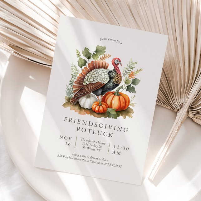 Vintage Turkiet Friendsgiving inbjudan till turist (Skapare uppladdad)