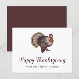 Vintage Turkiet Happy thanksgiving Vykort