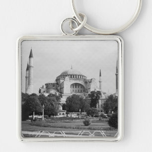 Vintage Turkiet Istanbul Heliga Sophie Basilica 19 Fyrkantig Silverfärgad Nyckelring