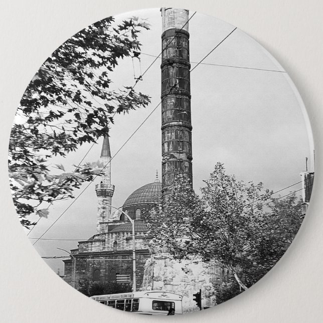 Vintage Turkiet Istanbul Kolumn Constantine 1970 Knapp (Framsida)