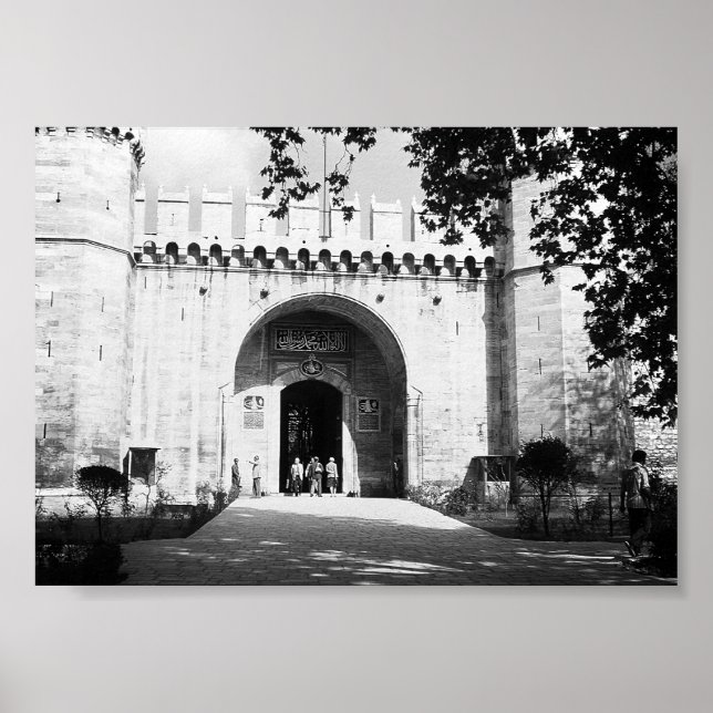 Vintage Turkiet Istanbul Topkapi palatsbyggnadens  Poster (Framsidan)