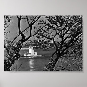 Vintage Turkiet Istanbuls stadsvy Poster
