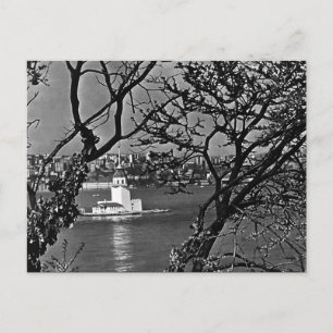 Vintage Turkiet Istanbuls stadsvy Vykort