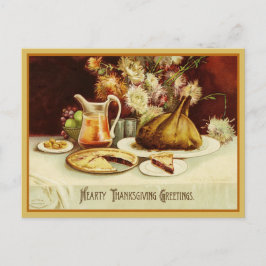 Vintage Turkiet Middag Thanksgiving Hälsning Helg Vykort