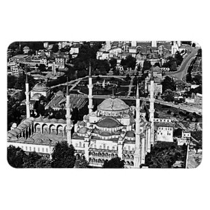 Vintage Turkiet Översikt över Istanbuls blå moské Magnet