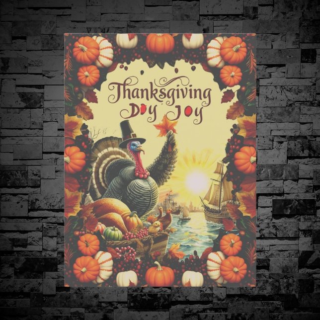 Vintage Turkiet Thanksgiving Day Joy Helg Vykort (Skapare uppladdad)