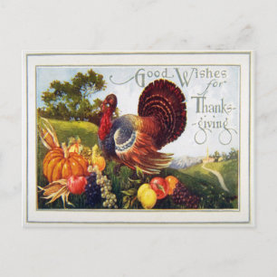 Vintage Turkiet Thanksgiving Helg Vykort