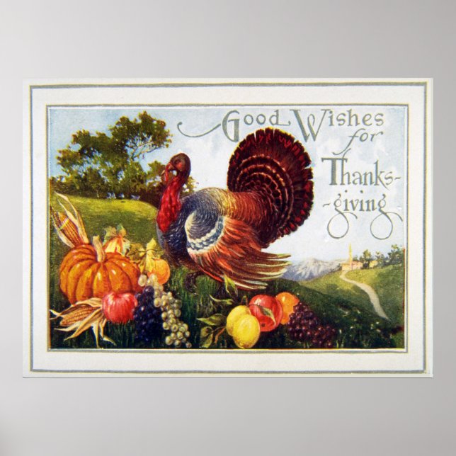Vintage Turkiet Thanksgiving Poster (Framsidan)