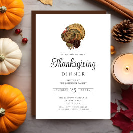 Vintage Turkiets Thanksgiving Middag Inbjudningar