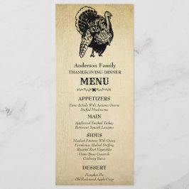 Vintage Turkiets Thanksgiving Middag Meny