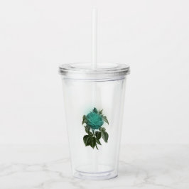 Vintage turkos ros take away mugg