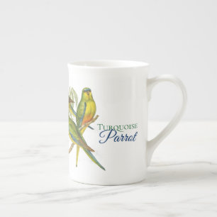 Vintage Turkvoise Parrot Mugg Benporslin Mugg