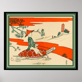 Vintage Turtle, China Boy Riding Turtle (kopia) Poster