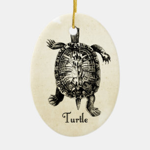 VINTAGE TURTLE JULGRANSPRYDNAD KERAMIK