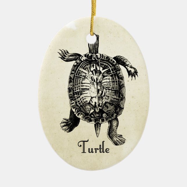 VINTAGE TURTLE JULGRANSPRYDNAD KERAMIK (Framsidan)