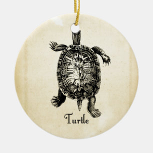 VINTAGE TURTLE JULGRANSPRYDNAD KERAMIK