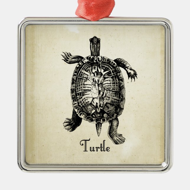 VINTAGE TURTLE JULGRANSPRYDNAD METALL (Framsidan)