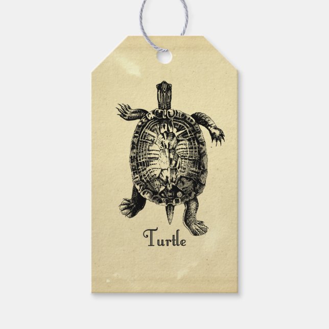 VINTAGE TURTLE PRESENTETIKETT (Framsidan)