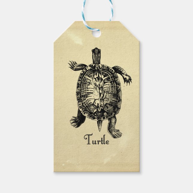 VINTAGE TURTLE PRESENTETIKETT (Framsidan)