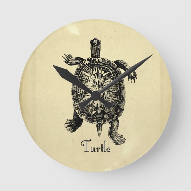 VINTAGE TURTLE RUND KLOCKA (Framsida)