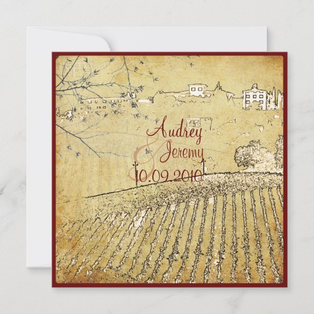 Vintage, Tuscany Vinyard/bröllopsinbjudningar Inbjudningar (Framsida)