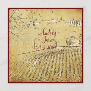 Vintage, Tuscany Vinyard/bröllopsinbjudningar Inbjudningar