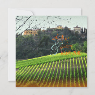 Vintage, Tuscany Vinyard/destinationsbröllop Inbjudningar