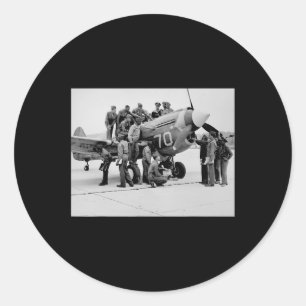 Vintage Tuskegee Pilots Usa Black History World Wa Runt Klistermärke