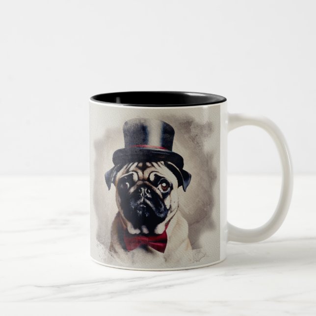 Vintage Tux Pug Mugg (Höger)