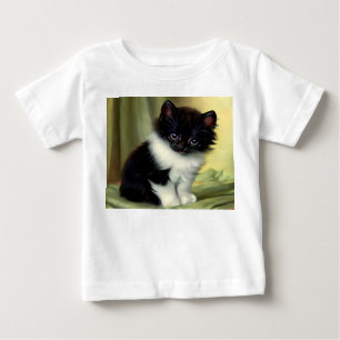 Vintage Tuxedo Kittens Illustration T Shirt