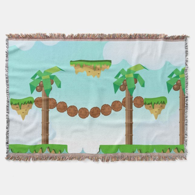 Vintage TV-spel Palmträd. Mysfilt (Framsidan)