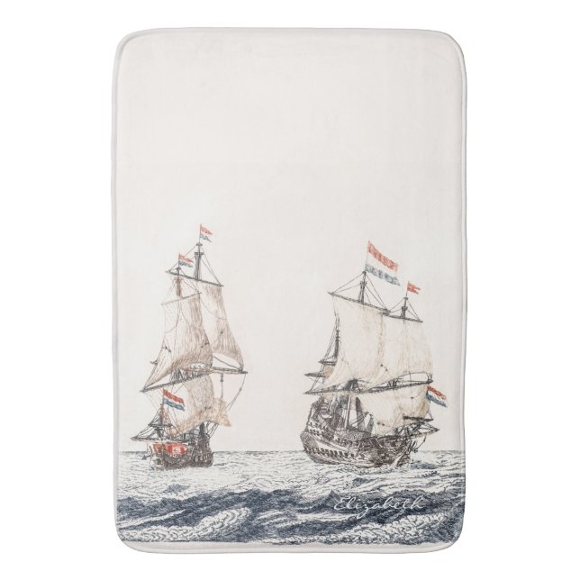 Vintage två Fraktaser i sjöstaden Johan Teyler Badrumsmatta (Framsidan (Vertikal))