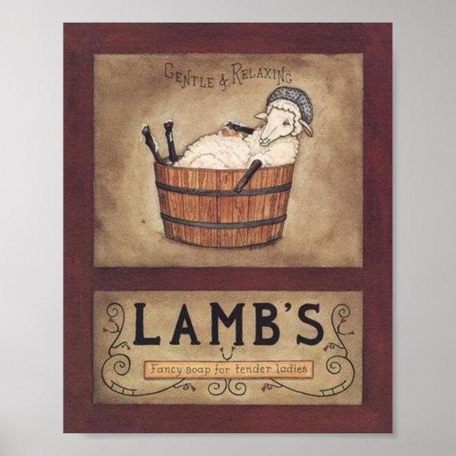 Vintage, tvål och utskrift poster (Framsidan)