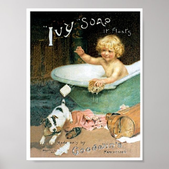 Vintage, tvål och utskrift poster (Framsidan)