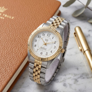 Vintage Tvåtons Ur Flutat Urinfattning Custom Fusi Armbandsur