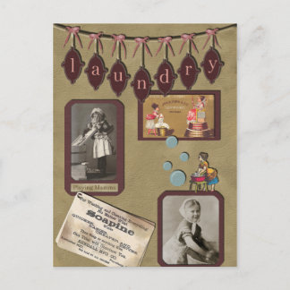 Vintage Tvätt Day Postcard Vykort