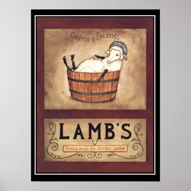 Vintage tvättmedelsreklamaffisch poster (Framsidan)