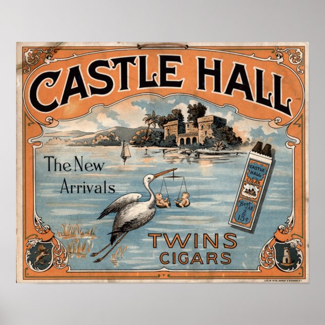Vintage Twin Cigars Annons Poster (Framsidan)