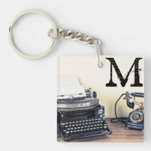 Vintage Type Writer Victorian Telefon Nyckelring
