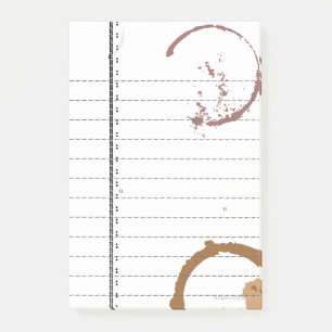 Vintage Typeart Coffee Stain Led Sticky Notes Post-it Block