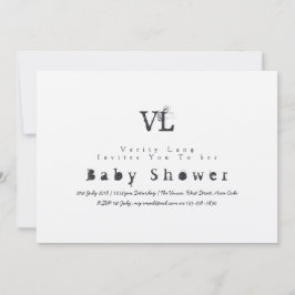 Vintage Typewriter Baby Shower Inbjudan Kraft Inke