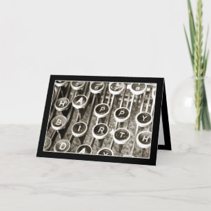 Vintage Typewriter Birthday Hälsning Kort