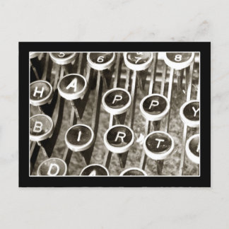 Vintage Typewriter Birthday Hälsning Vykort