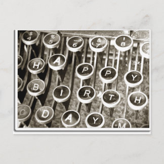 Vintage Typewriter Birthday Hälsning Vykort