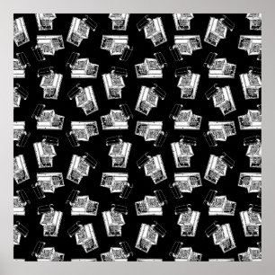 Vintage Typewriter Design Antique Typewriter Art Poster